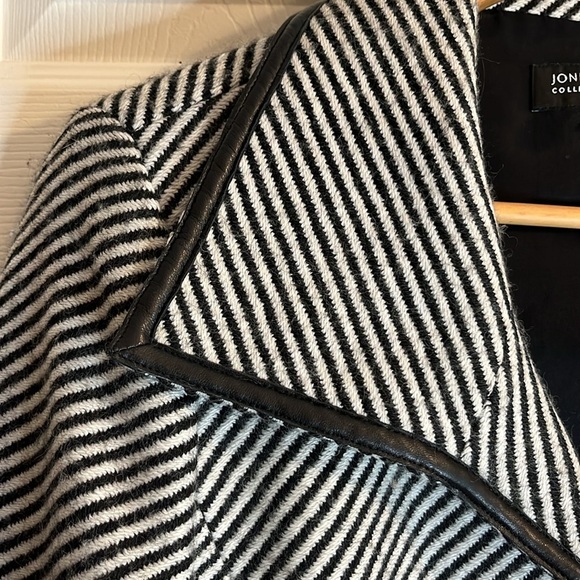 ❤️ Jones New York wool blend jacket leather trim one button women’s 12 - Picture 3 of 10